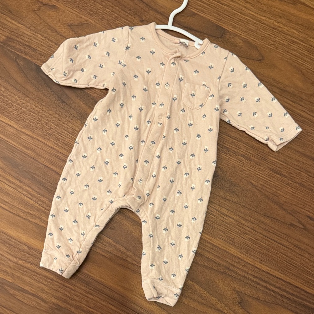 Petit Bateau Light Pink Patterned Footie